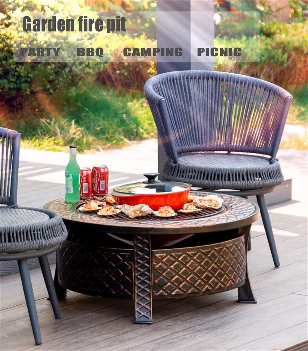 Wood-Burning Fire Pit Bowl with Spark Screen D422794