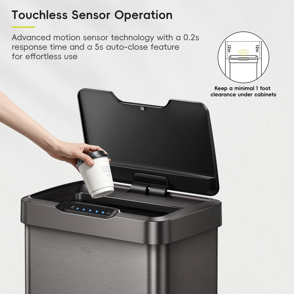 13.2 Gal Stainless Steel Motion Sensor Trash Can F2011