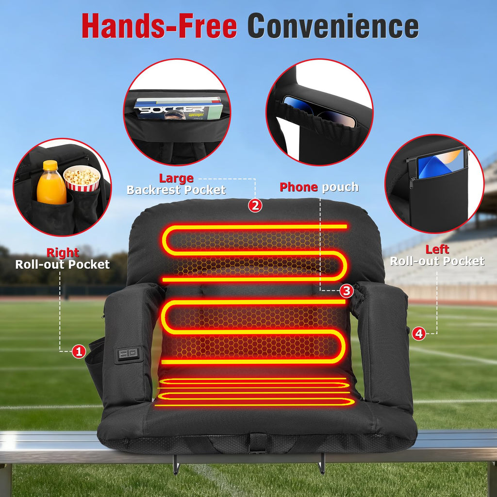 Heated Stadium Seats with Back Support 2 Pack G473