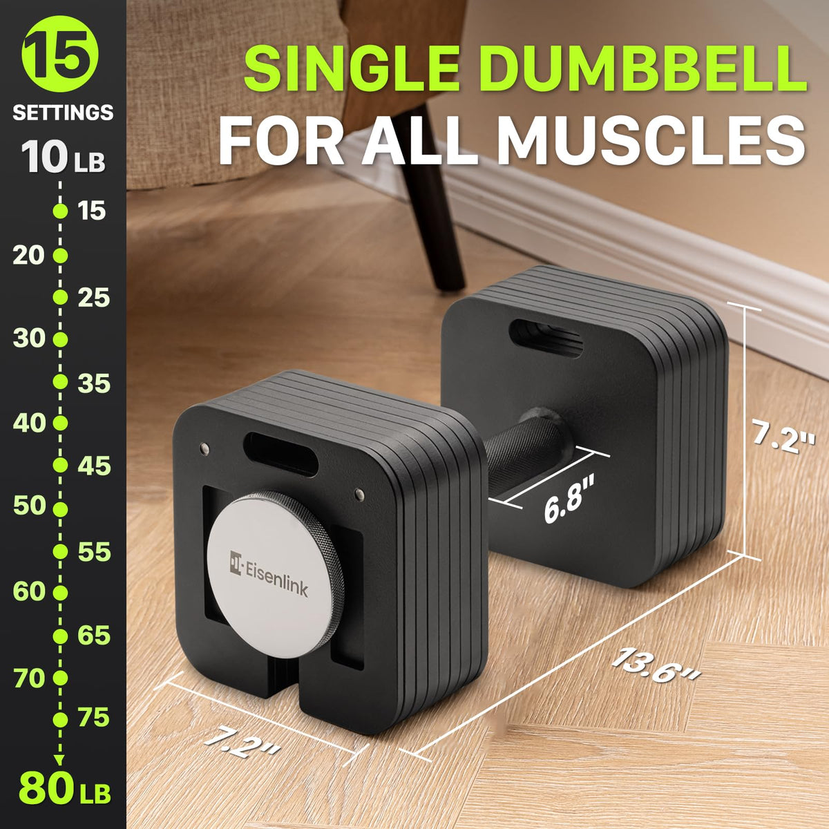Adjustable Dumbbell Set 10-50lb D3882