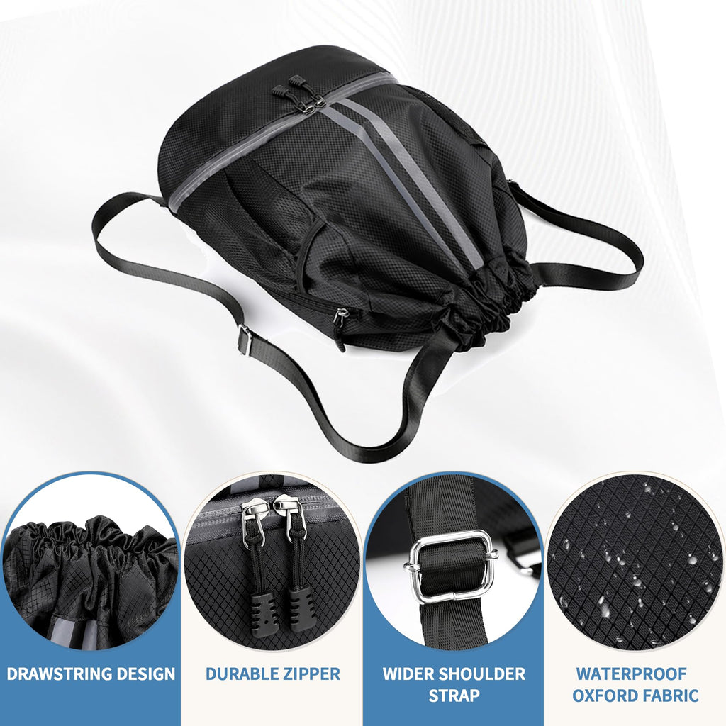 Drawstring Backpack Gym Bag with Shoes Compartment B250118