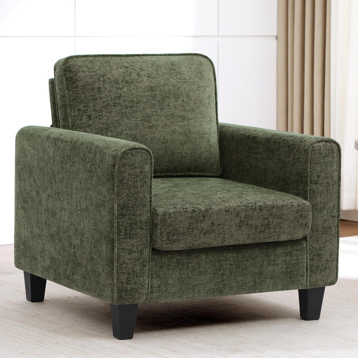 Green Chenille Upholstered Accent Chair U89271