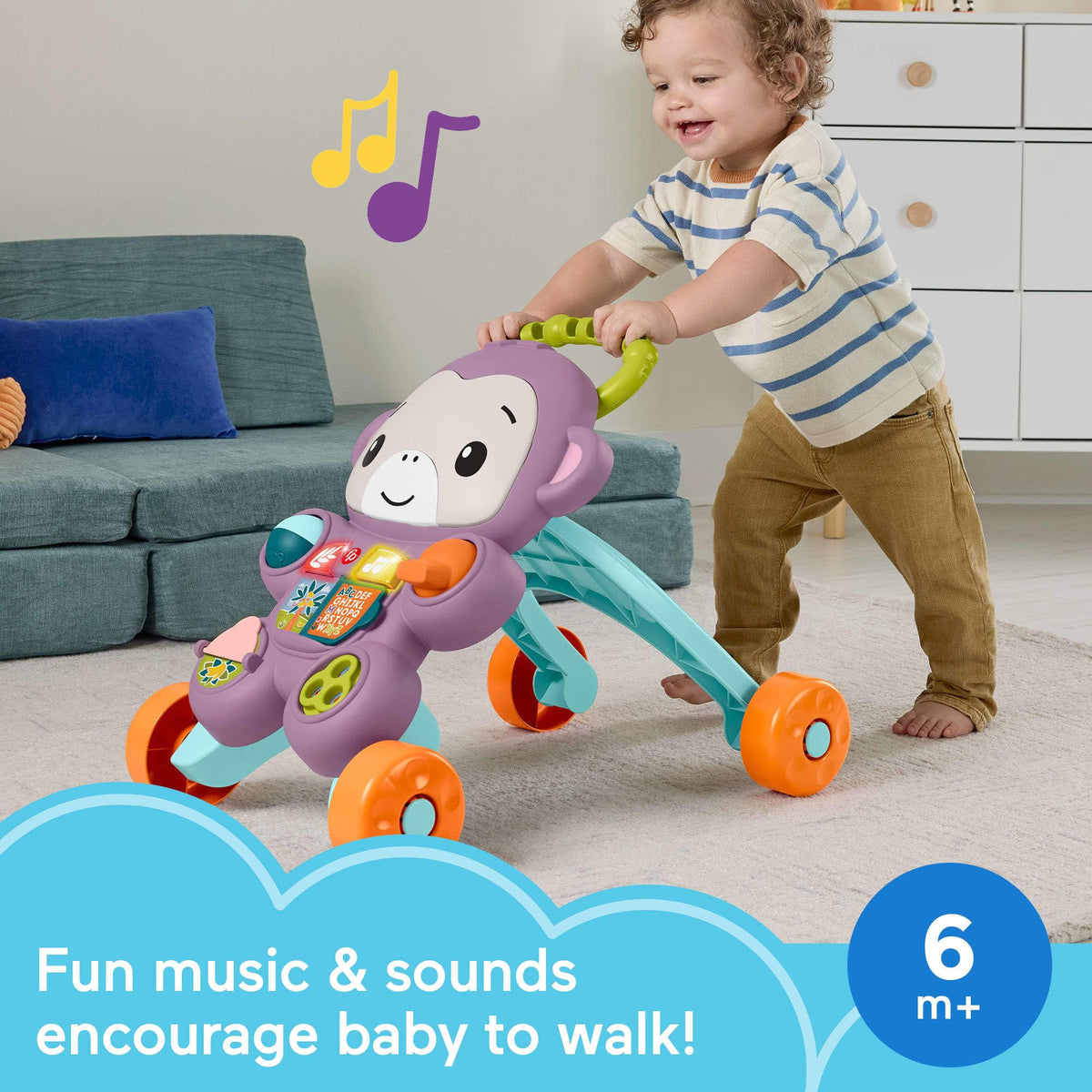 Purple Monkey Baby Walker with Music Lights & Activities X699137