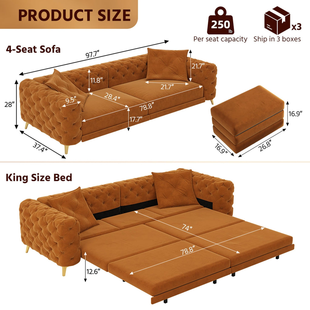 King Size 3 in 1 Pull Out Sofa Bed X591112