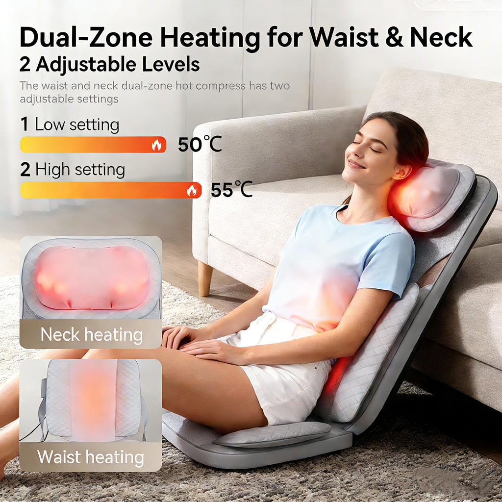 Gray Shiatsu Massage Chair Pad with Heat H696