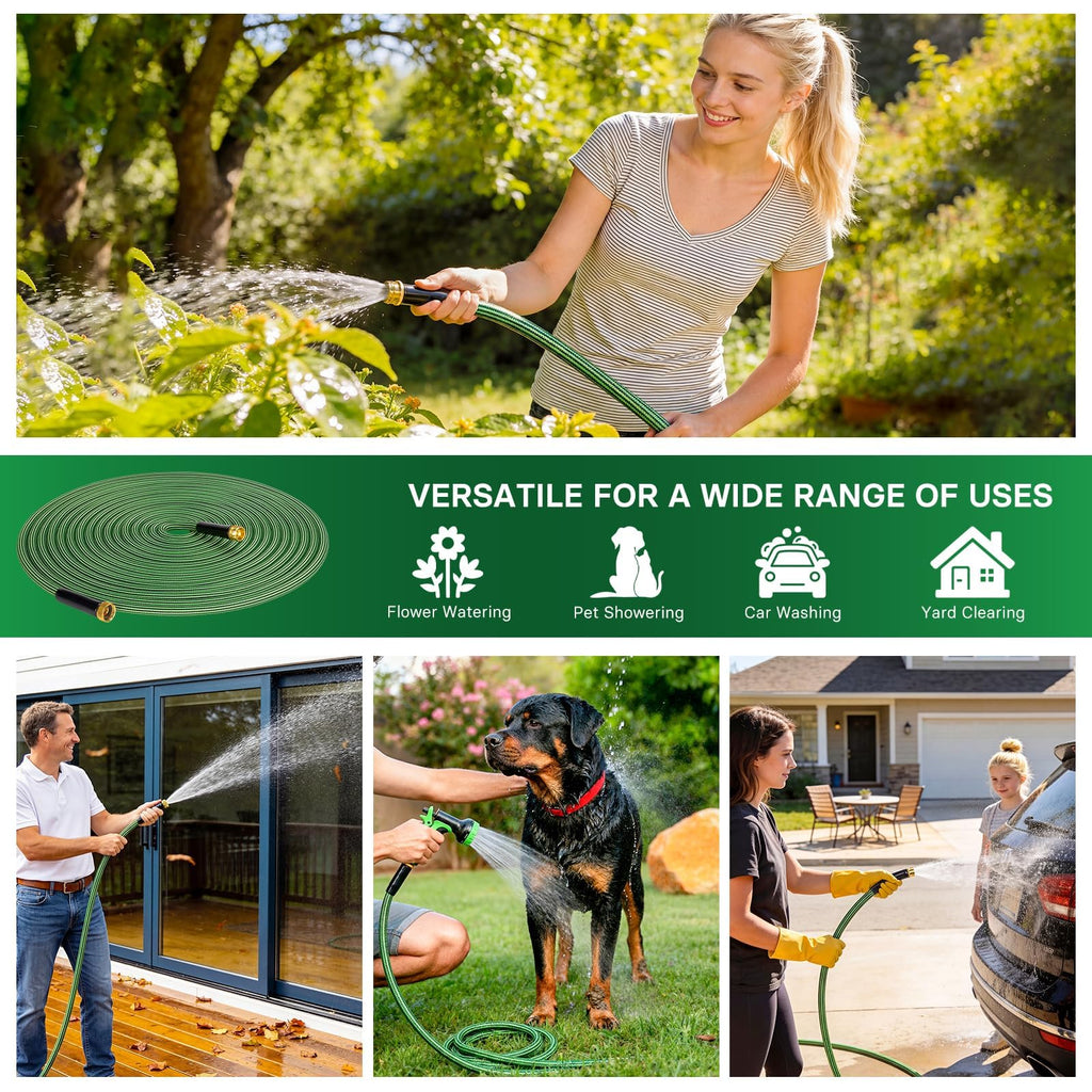 100 ft Flexible Non-Expandable Kink-Free Lightweight Garden Hose W775