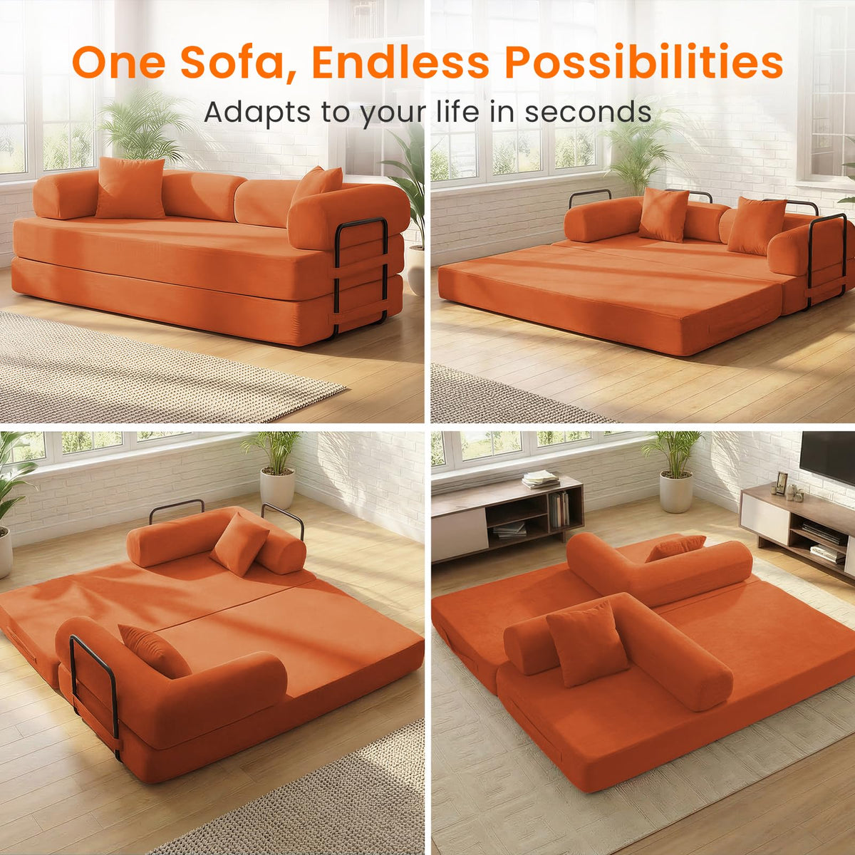 4-in-1 King Convertible Floor Sofa Bed U7675