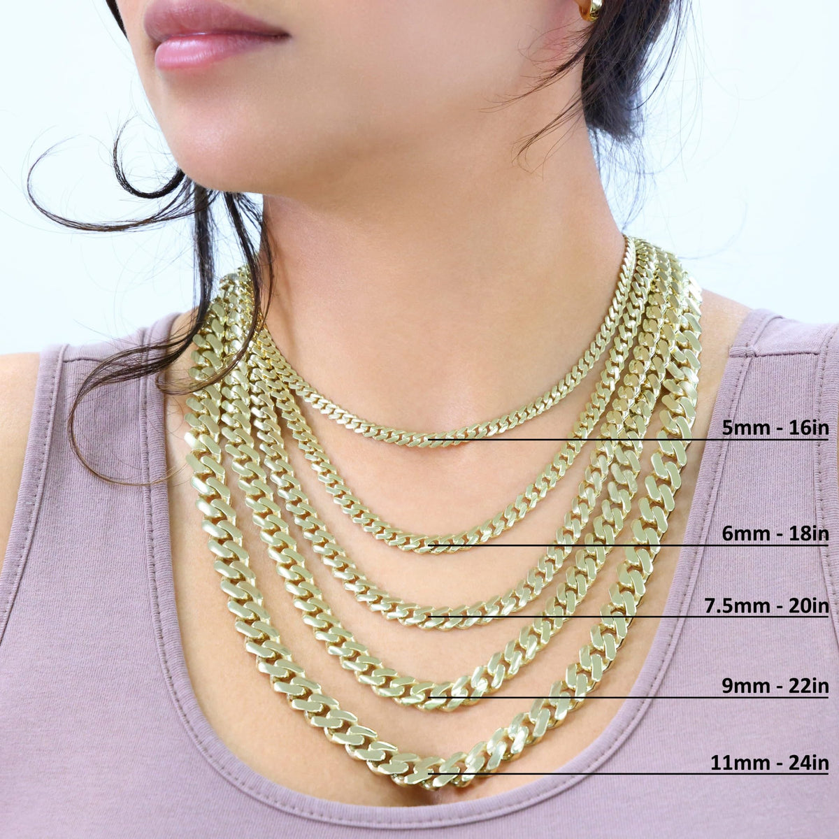 14k Yellow Gold Cuban Link Chain Necklace J54604
