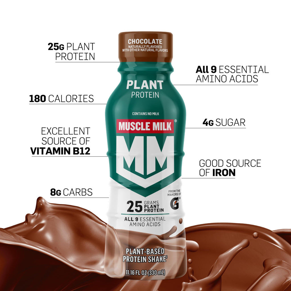 Plant Based Protein Shake Chocolate 11.16 Fl Oz Pack of 12 Y890