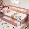 Twin Size Upholstered Linen Daybed with Trundle and Storage Headboard W7644