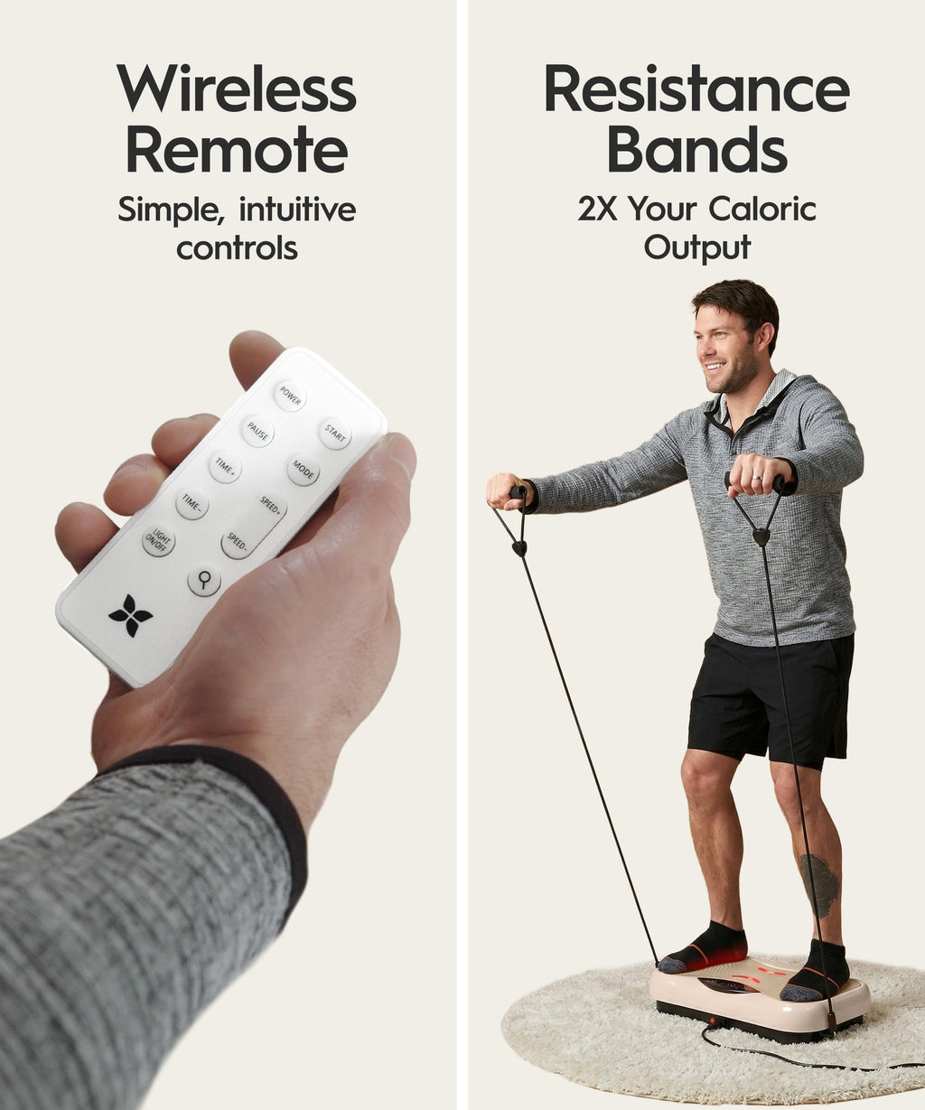 Vibration Plate with Resistance Bands and Remote J755