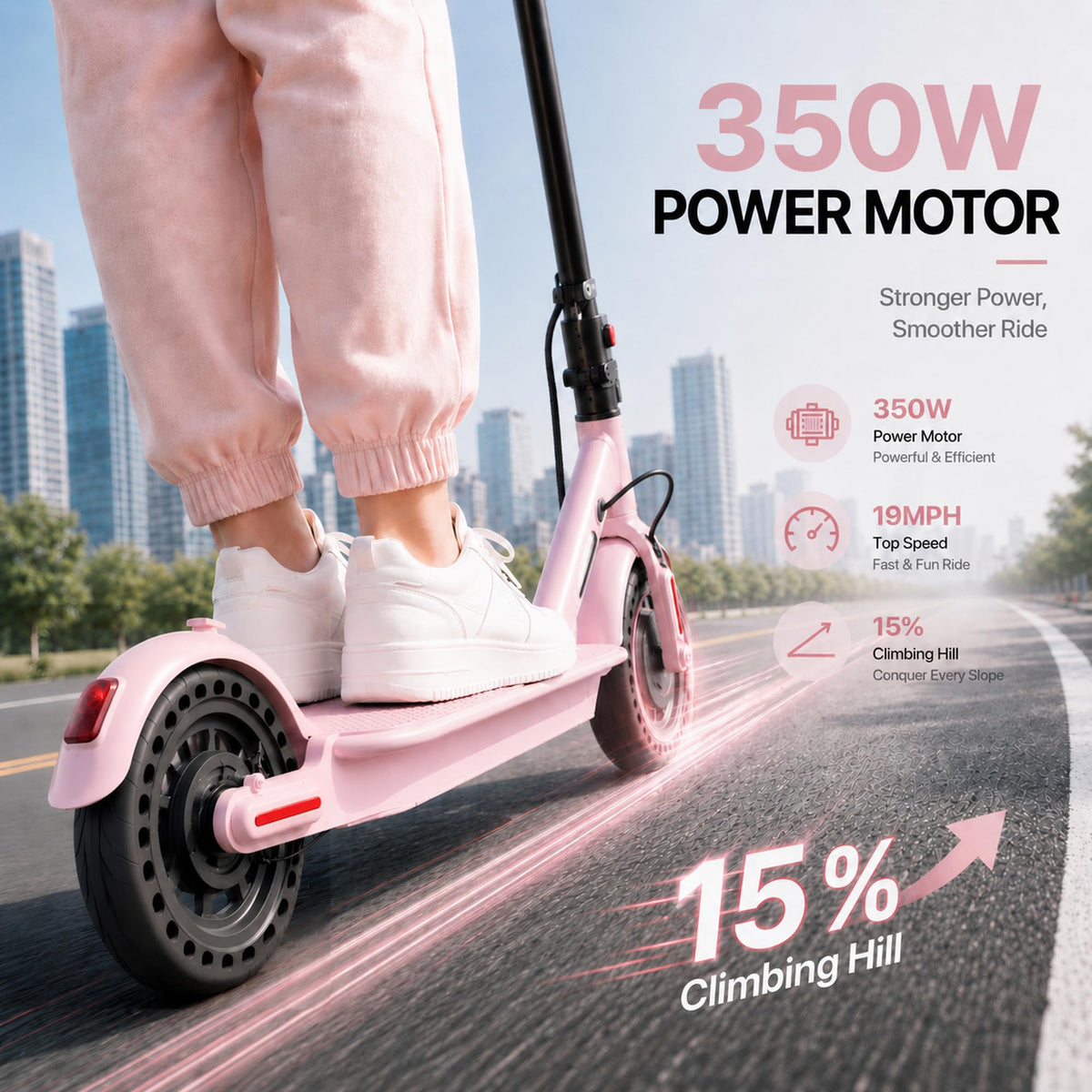 350W/500W Electric Scooter with Seat, Dual Suspension K382