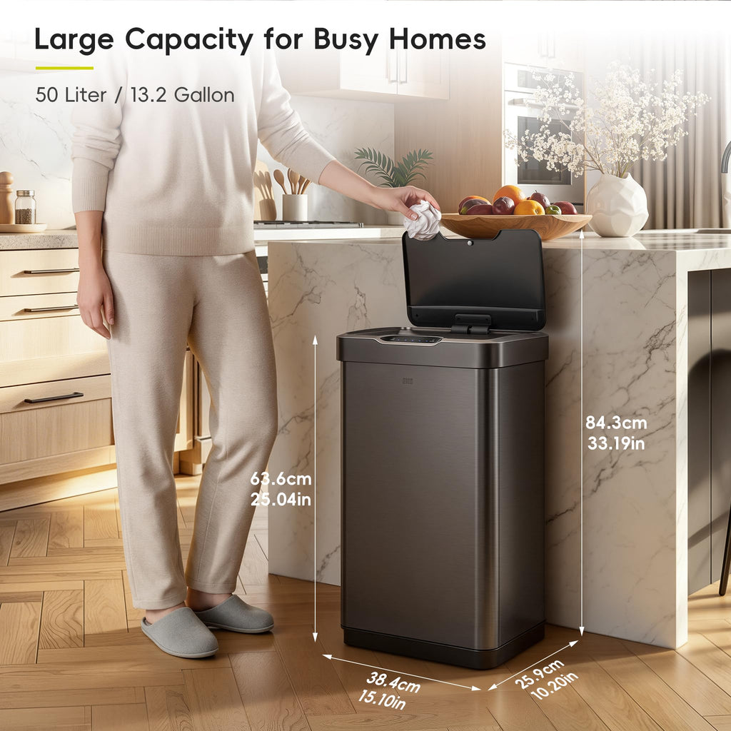 13.2 Gal Stainless Steel Motion Sensor Trash Can F2011