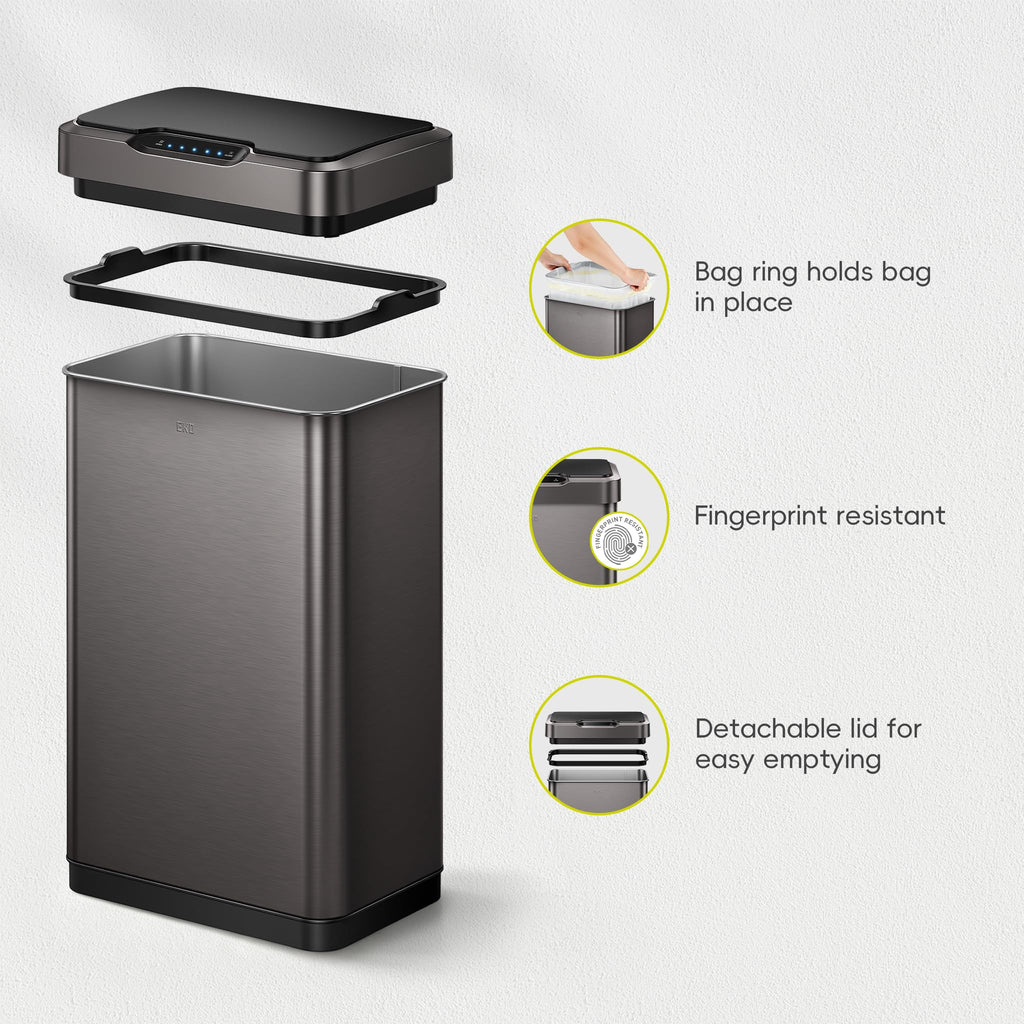 13.2 Gal Stainless Steel Motion Sensor Trash Can F2011