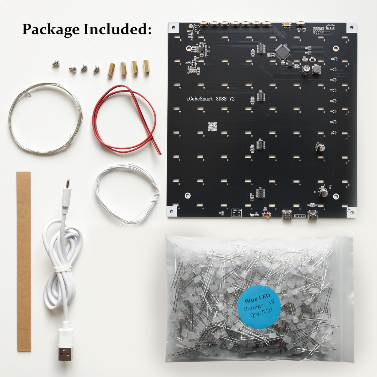 3D Led Cube DIY Electronics Kit 8x8x8 Led Cube DIY Soldering Project Kit T57289