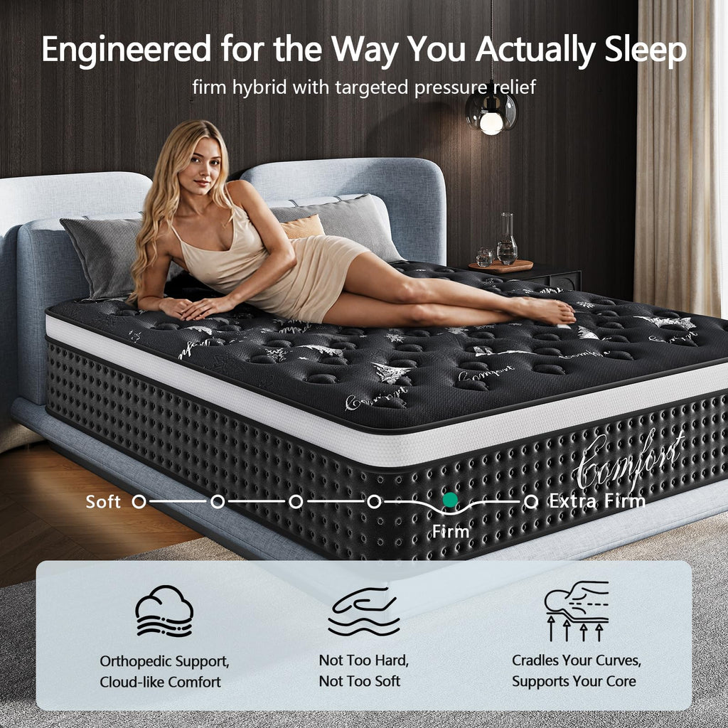 12 Inch Full Hybrid Mattress with Pocket Springs & Cooling Memory Foam O505