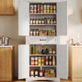 71" White Kitchen Pantry Storage Cabinet V4396