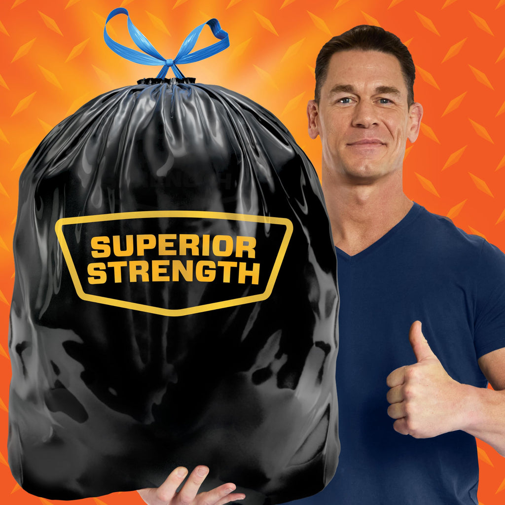33 Gallon Black Trash Bags with Drawstrings, 48ct I12701