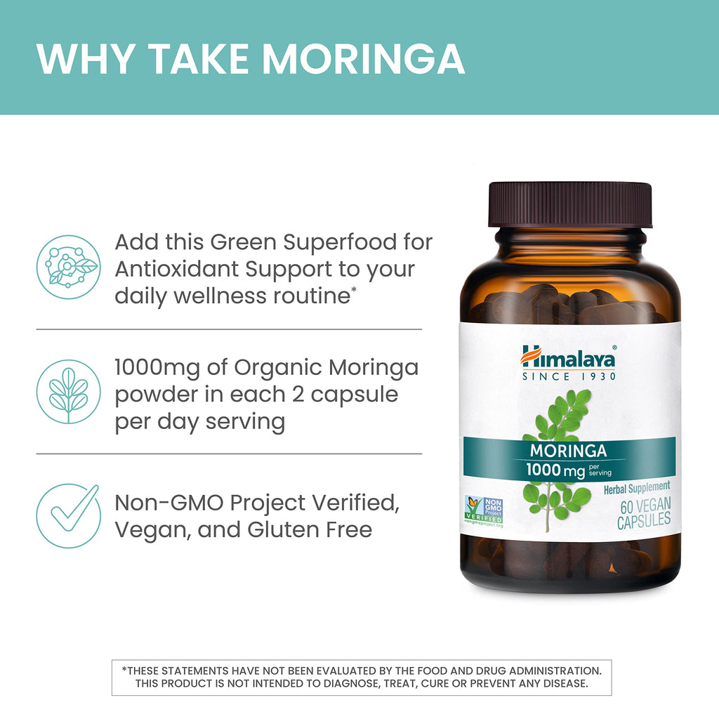 Organic Moringa 1000 mg 60 Capsules U23157