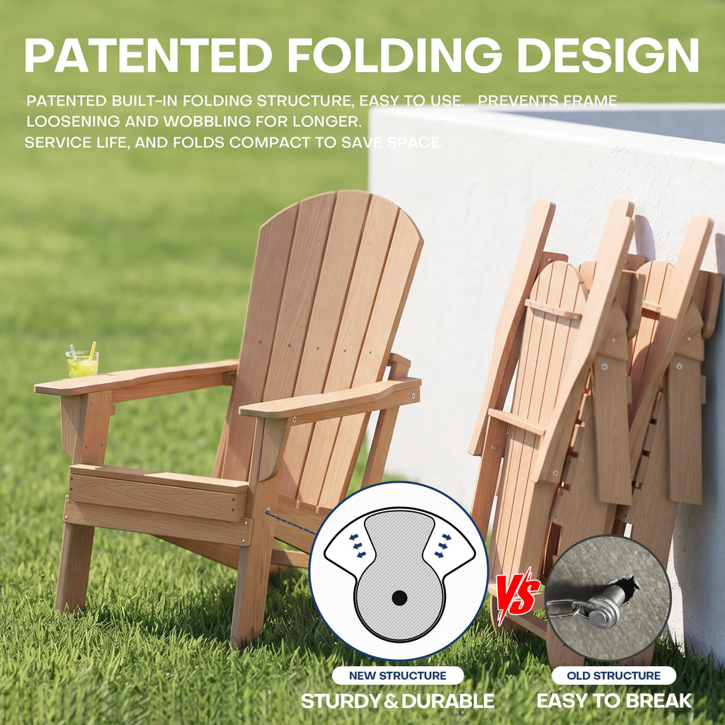 Adirondack Chair Set of 2 with Cup Holders & Table L4606