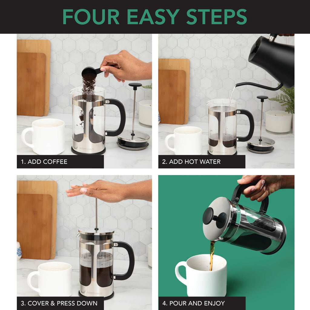 8 Cup Stainless Steel French Press Coffee Maker I557703