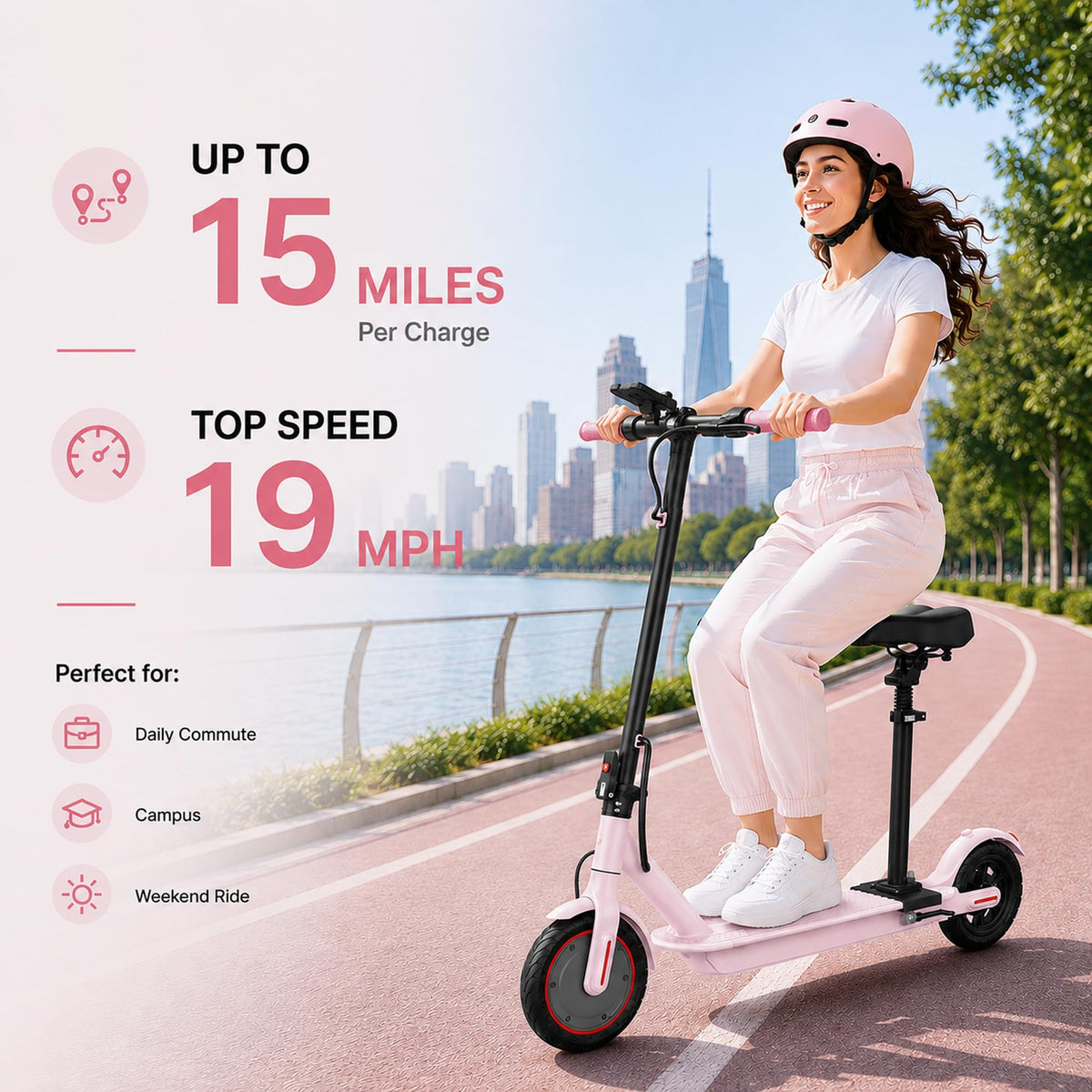 350W/500W Electric Scooter with Seat, Dual Suspension K382