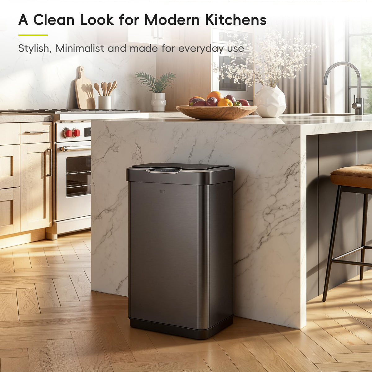 13.2 Gal Stainless Steel Motion Sensor Trash Can F2011