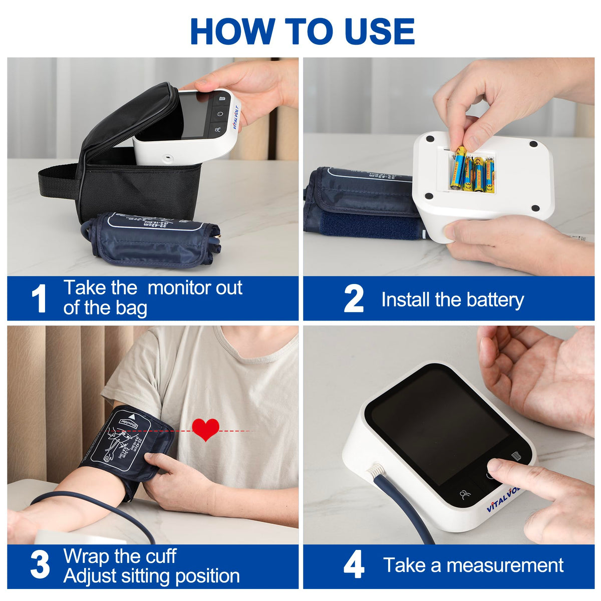 Automatic Arm Blood Pressure Monitor with Adjustable Cuff T589496