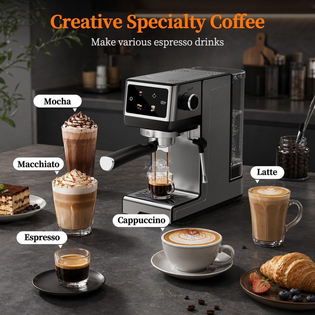 20 Bar Espresso Machine with Milk Frother M478539