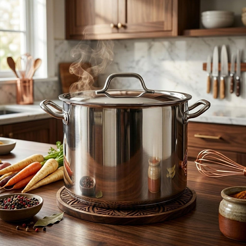 60 Qt Stainless Steel Stockpot with Lid S93857