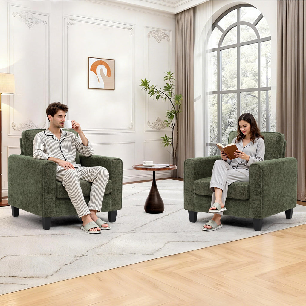 Green Chenille Upholstered Accent Chair U89271