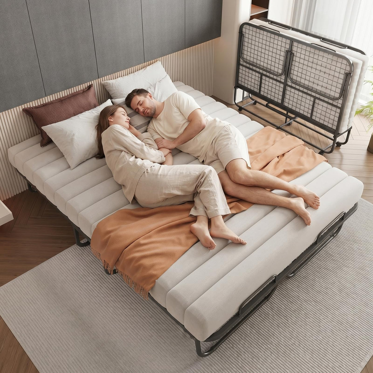 Queen Size Folding Bed with Memory Mattress P5032
