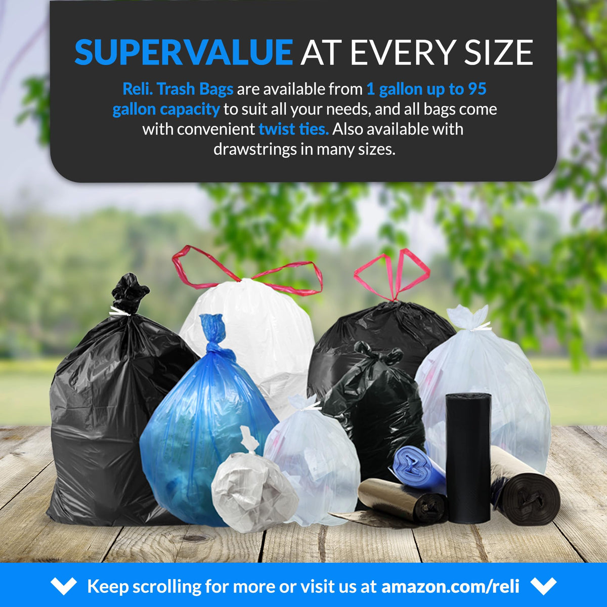 30 to 33 Gallon Heavy Duty Trash Bags U6466