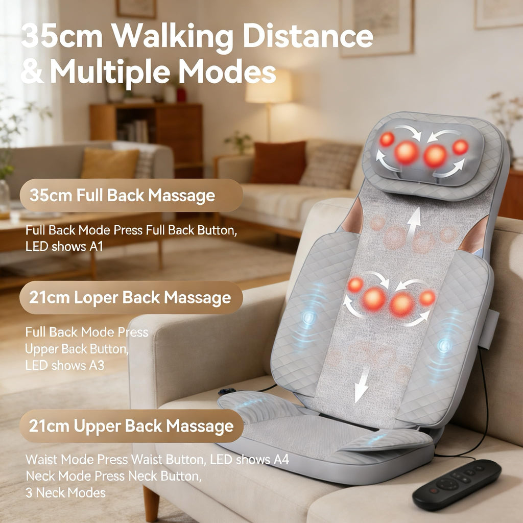 Gray Shiatsu Massage Chair Pad with Heat H696