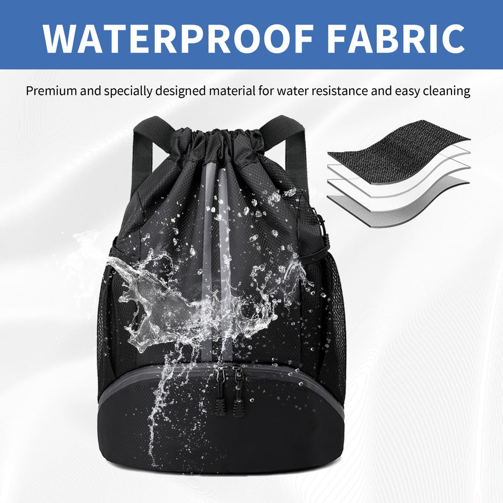 Drawstring Backpack Gym Bag with Shoes Compartment B250118