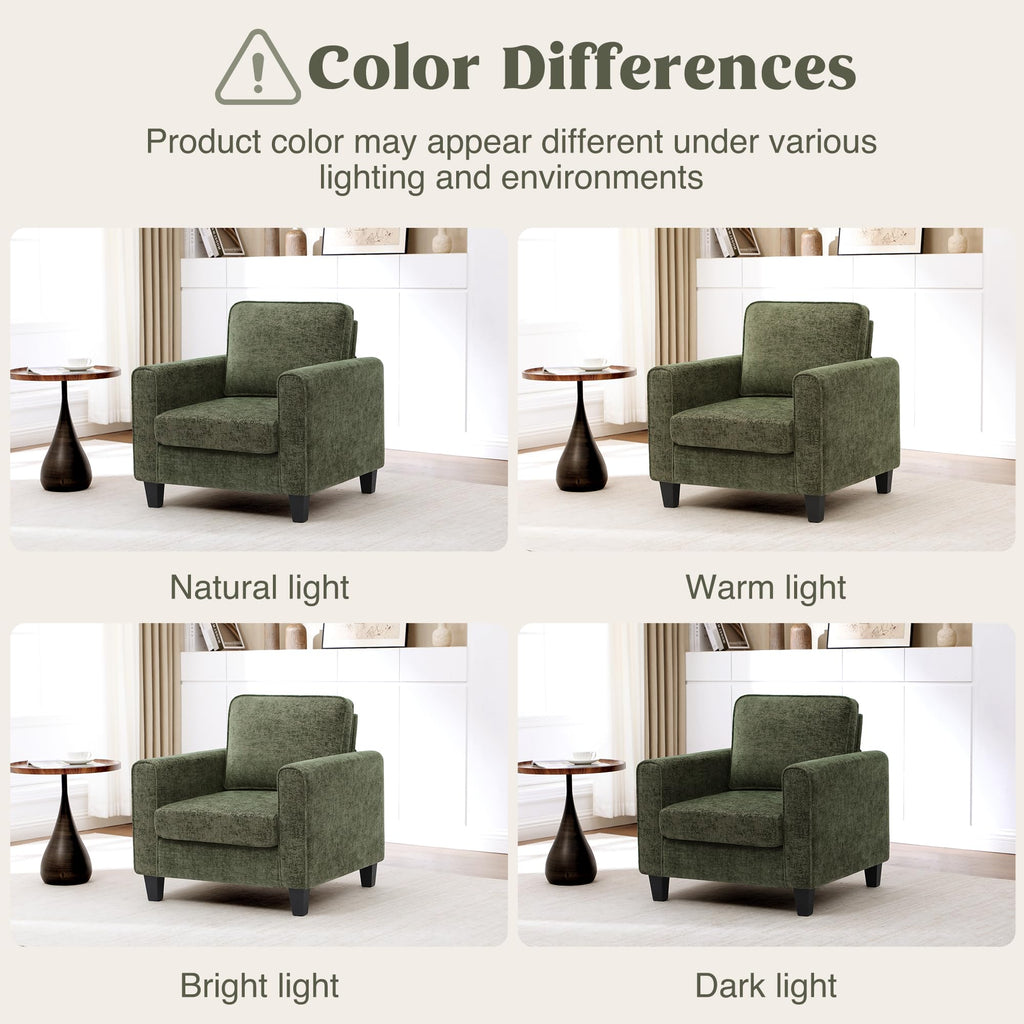 Green Chenille Upholstered Accent Chair U89271