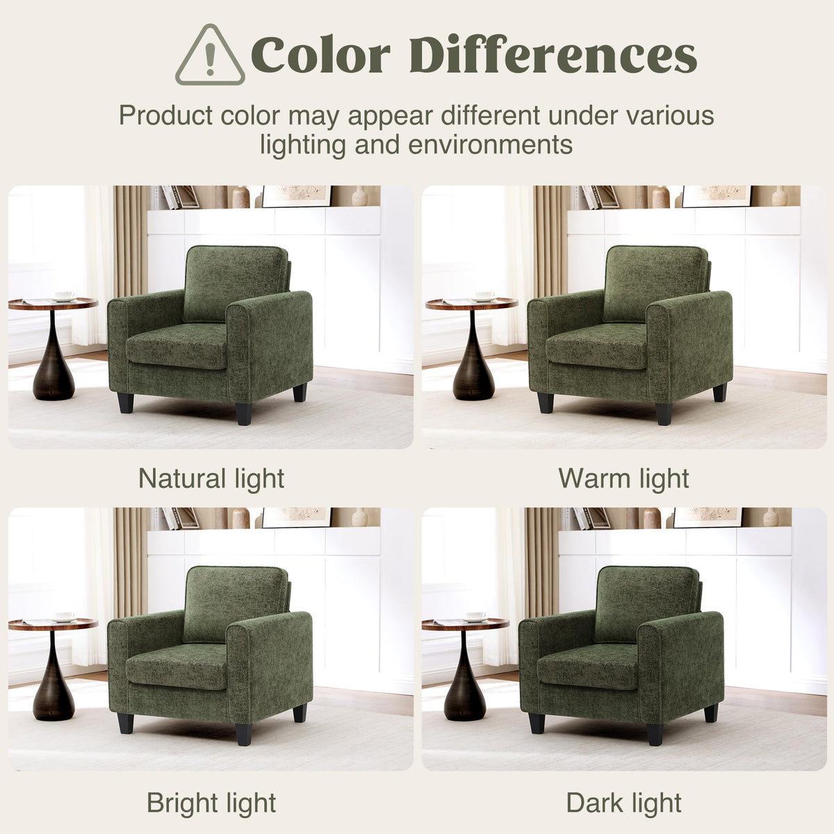 Green Chenille Upholstered Accent Chair U89271