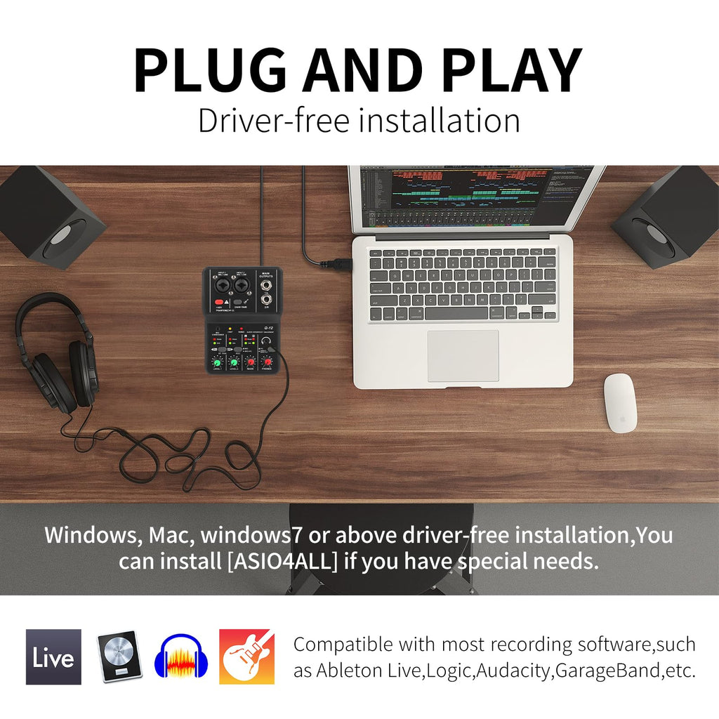 USB Audio Interface with XLR and 3.55m Microphone Jack V666