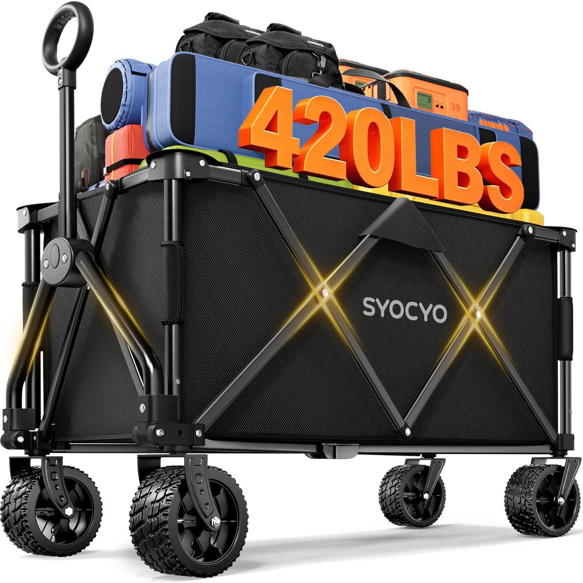 Foldable Wagon Cart with All-Terrain Wheels R975116