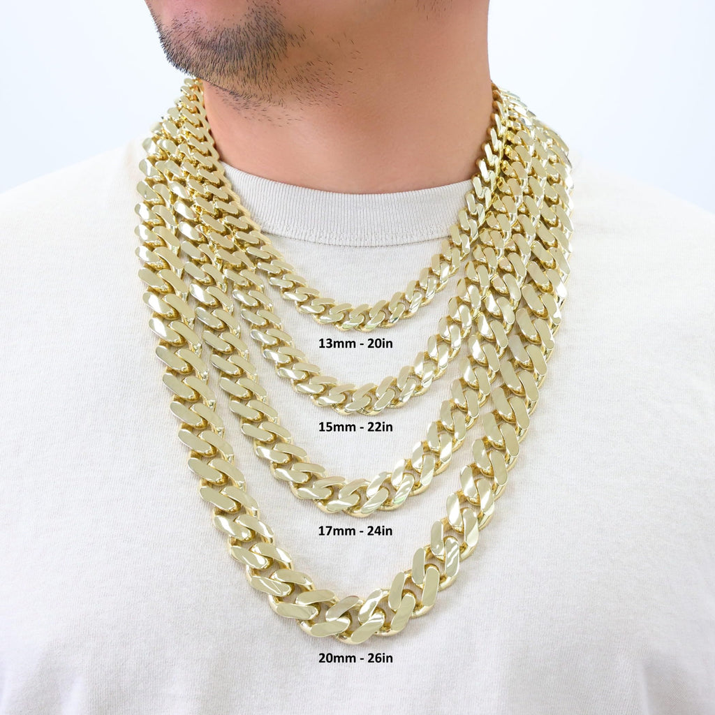 14k Yellow Gold Cuban Link Chain Necklace J54604