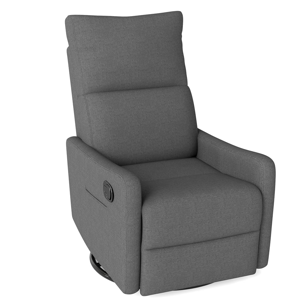 Dark Gray Swivel Rocker Recliner Chair Y77805